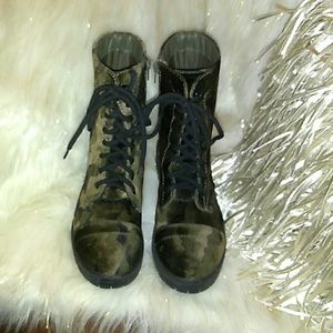 Suede Combat Moto Boots